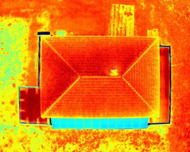 Magglingen skihouse drone thermal nadir view